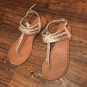 gold sandals